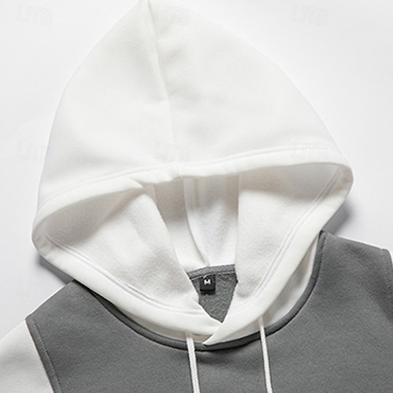 Miesten Huppari Pullover-huppari Musta ja valkoinen Punainen ja musta Valkoinen + vaaleanharmaa Hupullinen Väripalikka Tasku Väripaletti Urheilu ja ulkoilu Päivittäin Pyhäpäivä Katutyyli Tyylikäs 2025 - $25.99 –P7