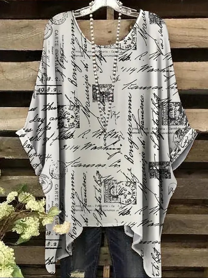 Női Boho ing Grafika Mértani Absztrakt Elegáns Csehország Aktív Rövid ujjú Denevérujj Terített nyak Normál felsők Napi Szabadság Strandruházat Fekete Fehér Arcpír rózsaszín Barna Nyár Tavasz 2025 - $22.99 –P3