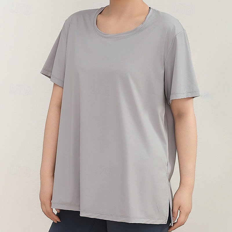 Mujer Camisetas deportivas parte superior de pilates Top deportivo Agradable para la piel Secado rápido Suavidad Corte Ancho Manga Corta Deportes Color sólido Camiseta por Gimnasio Pilates Zumba 2026 - $16.49 –P13