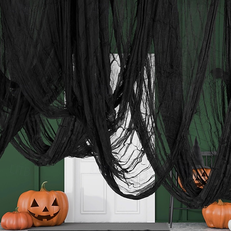 halloweeni hátborzongató kendő 7 x 33 láb (2,15 x 10 m) szakadt gézszövet, vérfoltos akasztódekoráció, kísérteties kísértetház kültéri udvari jelenet kellék, szellemparti hangulatot kölcsönző 2025 - $14.99 –P4
