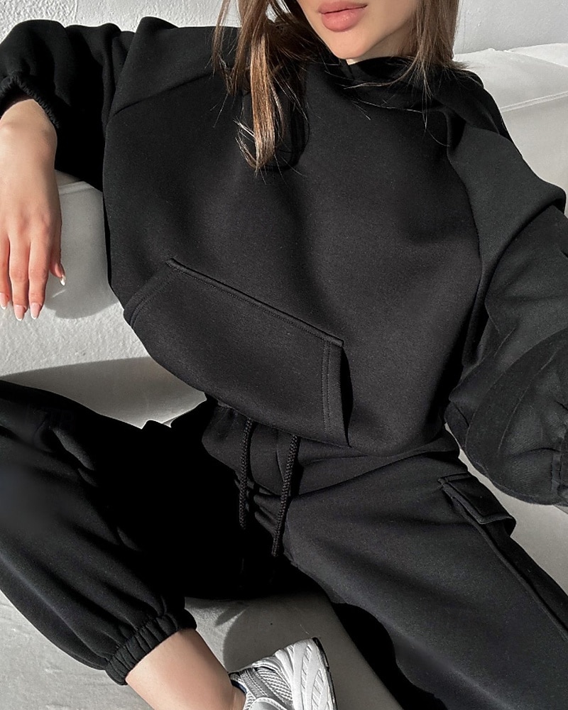 Mujer Tracksuit Pantalones Deportivo Pantalones de chándal Encaje Bolsillo Color sólido Trajes de Yoga Otoño Magenta Negro Gimnasio Ropa Deportiva Corriendo Mantiene abrigado Resistente al Viento 2025 - $35.99 –P16