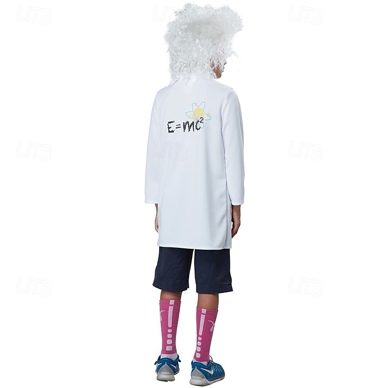 Scienziato Fisico Giornata STEM Parrucche cosplay Costume Cosplay Ragazzi Bambini Performance Vestirsi in modo educativo Vestiti per eventi scolastici Halloween Costume di Carnevale facile del 2025 a kr.370 –P8
