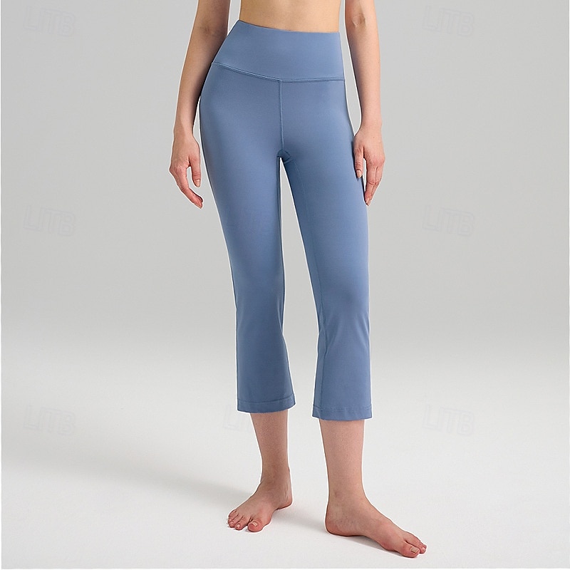 Dam Fitnessbyxor Pilatesbyxor Yogabyxor Med fickor Lättvikt Hög midja Pilates Gym Zumba Underdelar Ensfärgat Svart Marinblå Blå Höst sporter Sportkläder Microelastisk 2026 - $32.99 –P1