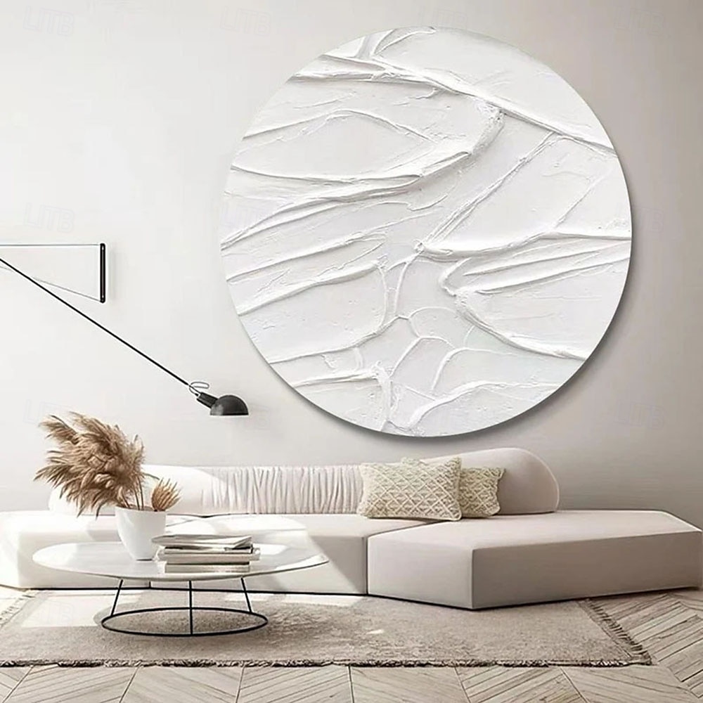 Hang målad oljemålning HANDMÅLAD Cirkel Form Abstrakt Landskap Klassisk Modern 2025 - $225.49 –P5