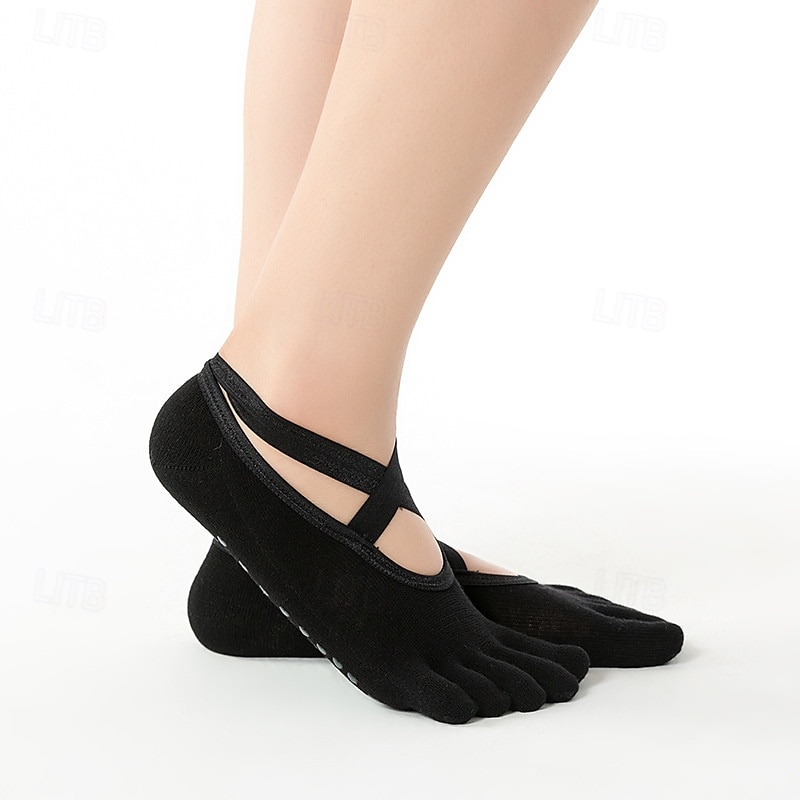Dam Golvstrumpor Fem tår Anti-Friction svettabsorberande Andningsfunktion För Kondition Pilates Yoga 2025 - $3.99 –P5