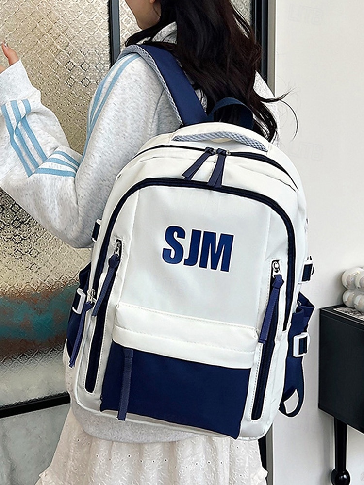 Preppy-Rucksack für Damen in mehreren Farben mit SJM-Logo – leicht und robust mit verstellbaren Schultergurten, geeignet als Freizeittasche und Schultasche für den täglichen Gebrauch 2025 - $26.99 –P4