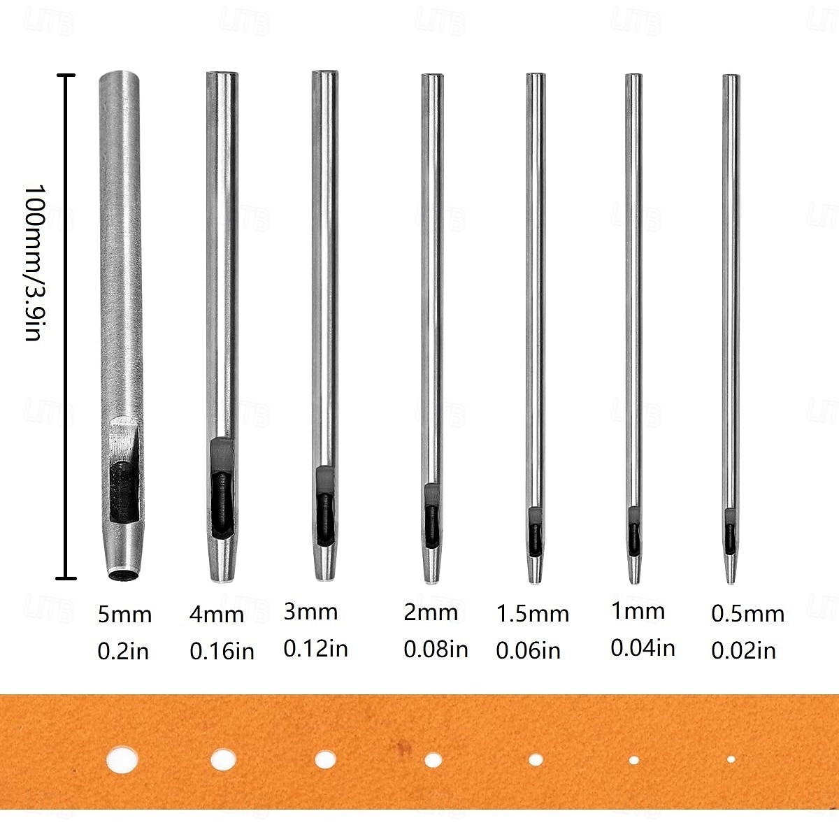Perforatrice per pelle, 15 pezzi, perforatrice per fori cavi, punzone per cintura in acciaio, punzone per pelle, punzone per fori cavi rotondi, attrezzo per cinturini per orologi, cinture in tela, del 2025 a $10.99 –P2