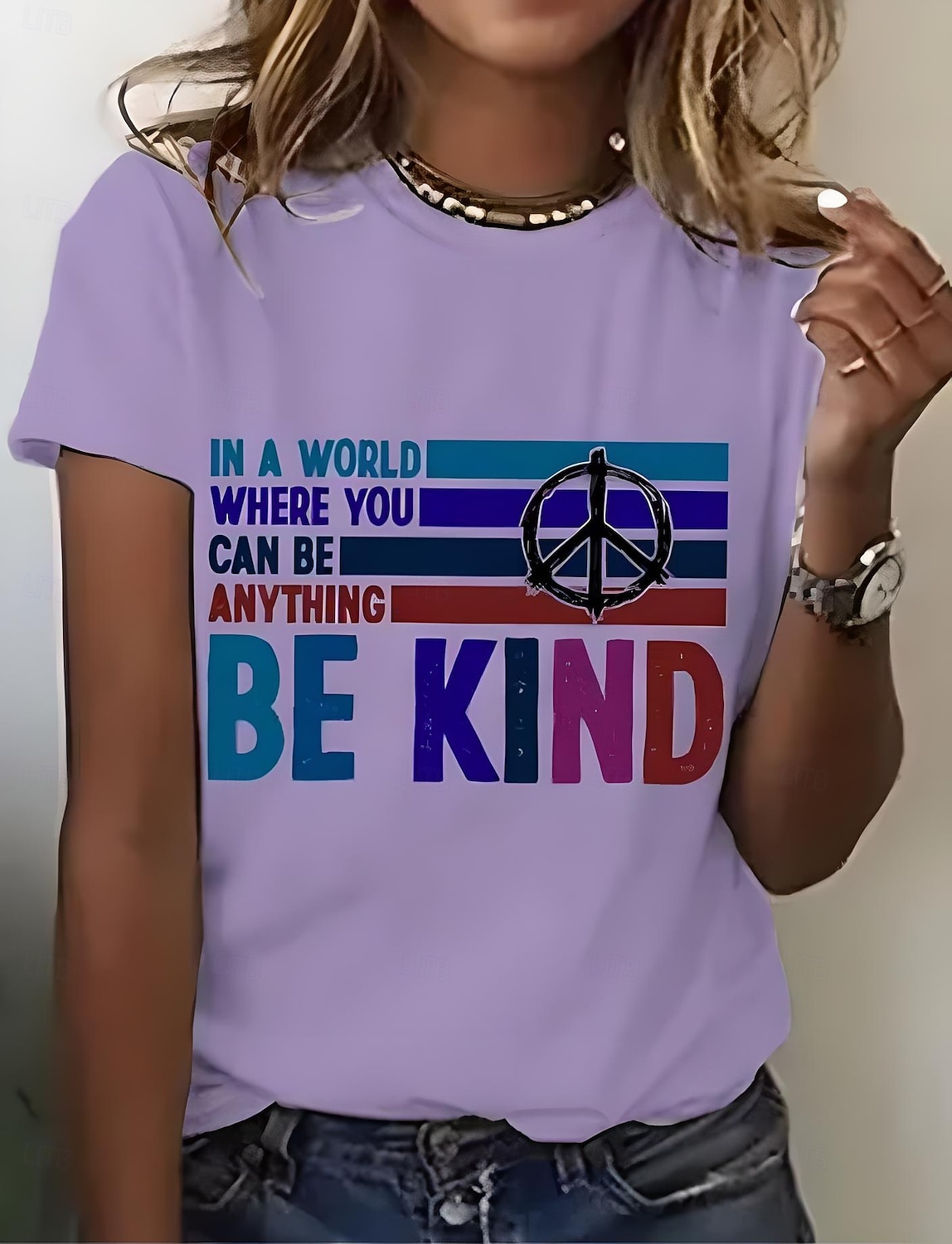 Femmes T-shirt Graphique Lettre ancien Élégant Classique Manche Courte Col ras du cou Col rond Hauts Réguliers Quotidien Week-end Imprimé Noir Blanche Rose Claire Bleu Violet Été Printemps de 2025 ? $19.99 –P2