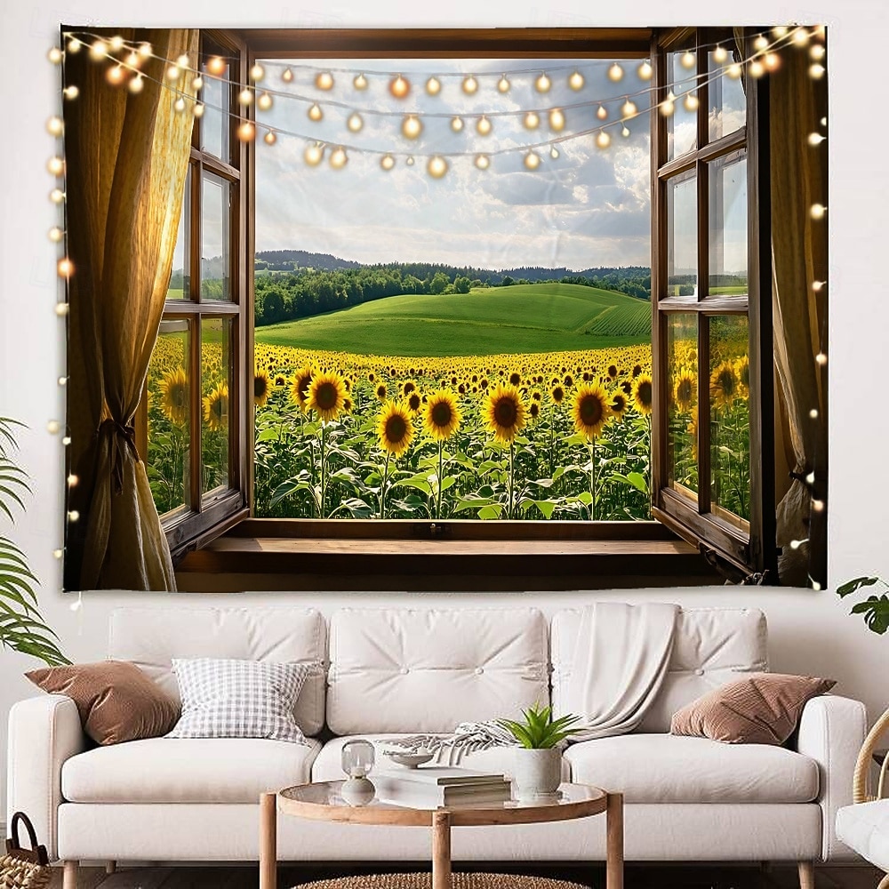 Window Flowers Flowers Plants Landscape Tapestry Decorative Art Carpet Curtain Hanging Home Bedroom Living Room Decoration 2026 - $17.99 –P2