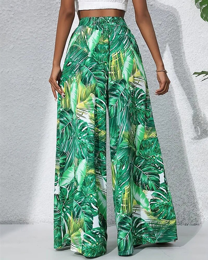 Per donna Gamba larga Pantaloni Casual Boho Lunghezza intera Vita Alta Piante Tasca Design con Coulisse Elastica Traspirabilità Morbido Micro-elastico Vacanza Streetwear Abbigliamento quotidiano del 2025 a $17.99 –P8