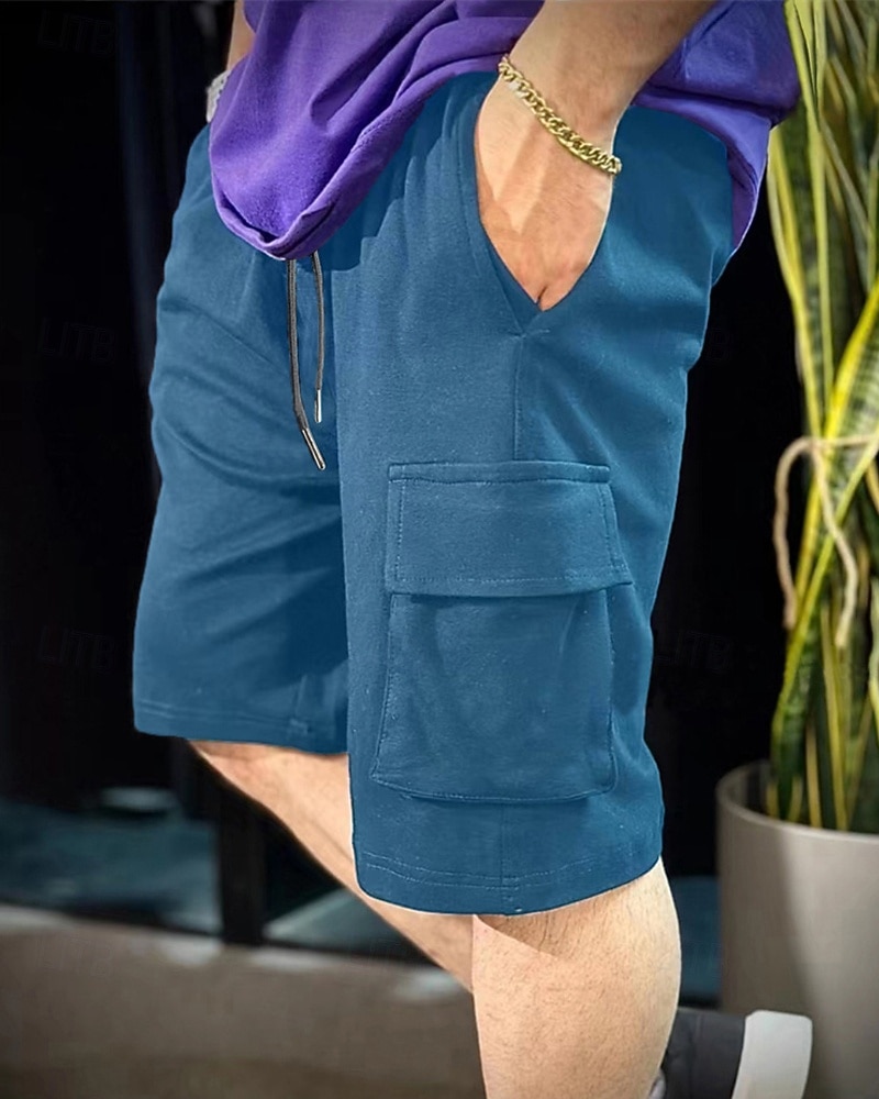 Men's Athletic Shorts Sweat Shorts Shorts Summer Shorts Pocket Drawstring Elastic Waist Plain Comfort Breathable Short Outdoor Sports Classic Casual Black Blue Micro-elastic 2026 - $20.99 –P7