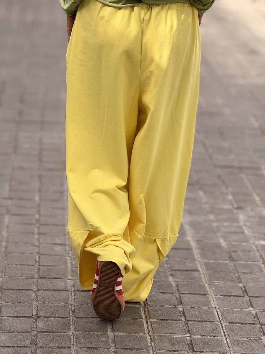 Per donna Chinos Vacanza Moda Streetwear Lunghezza intera Vita Alta Semplice Tasca Fascia Elastica Comodo Morbido Confortevole Micro-elastico All'aperto Streetwear Giallo Rosa Grigio Estate Primavera del 2025 a $26.99 –P6