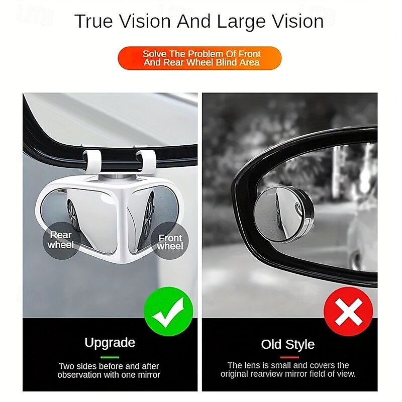 2pcs 360 Rotatable Oval Blind Spot Mirrors  Ultra-Clear Lenses Wide-Angle Front & Rear View Adjustable Mounting Brackets Compatible with Trucks SUVs and Sedans Rear View Mirror Accessories 2025 - $19.99 –P4
