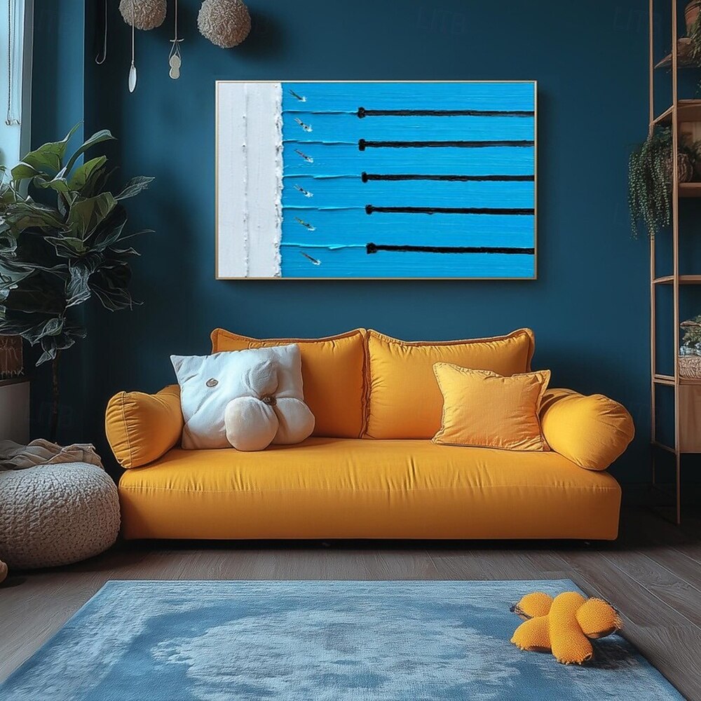 mintura ручная роспись 3d плавание картины маслом на холсте современная абстрактная текстурированная настенная живопись для украшения дома готовая к подвешиванию с натянутой рамой 2025 - $188.99 –P4