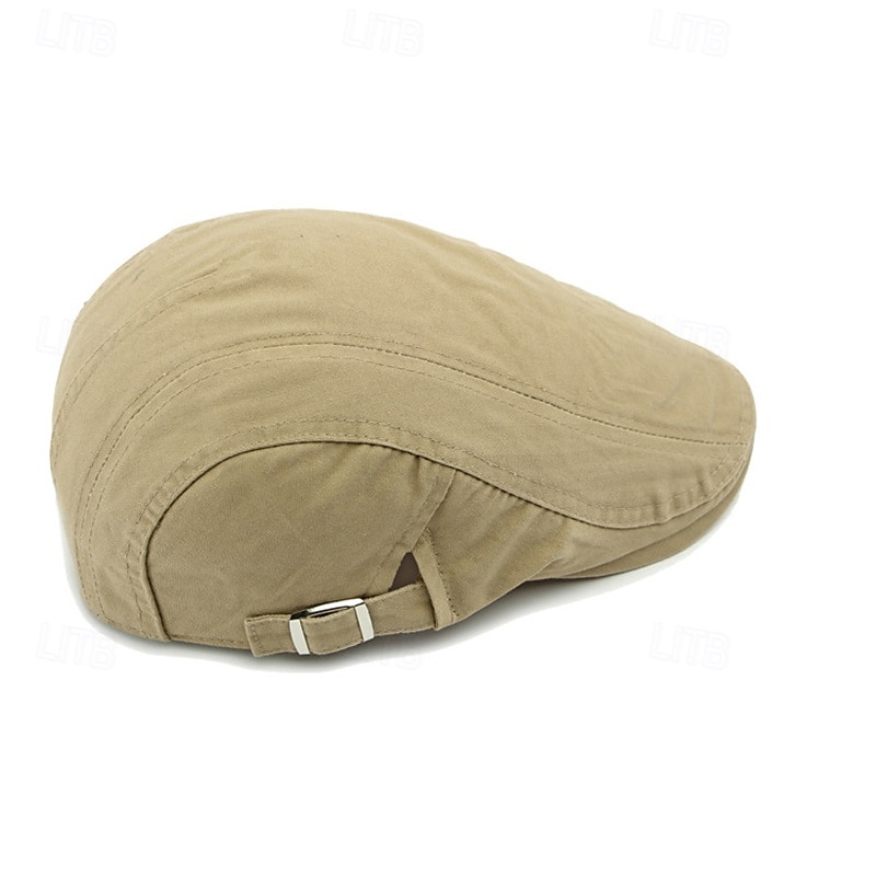 Men's Flat Cap Ascot Hat Newsboy Hat Black Navy Blue 100% Cotton Fashion Casual Street Daily Plain Adjustable Sunscreen Breathable 2025 - $8.99 –P9