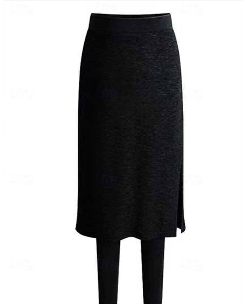 Per donna Pantaloni in Pile Leggings Skort Streetwear Casual Lunghezza intera Naturale Semplice Elastico in vita Spacco Calore Termico Comodo All'aperto Vacanza Uscire Nero Grigio chiaro Grigio scuro del 2025 a $16.99 –P4