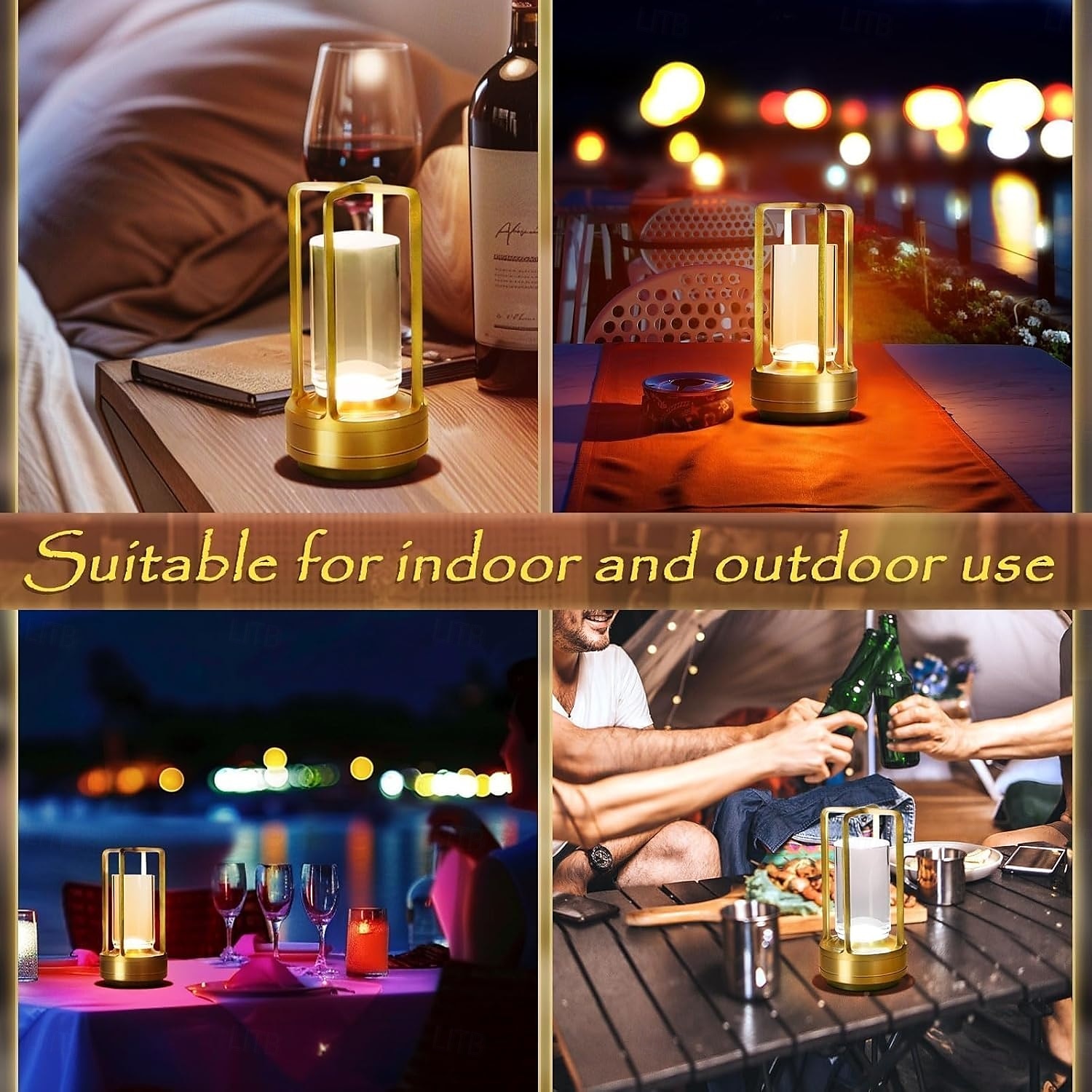 Kristalllaternenlicht, batteriebetriebene, wiederaufladbare, kabellose Kristall-Tischlaternenlampe von Czgor mit 3 Farben, tragbare kleine LED-Schreibtischlampe für drinnen/draußen, Terrasse, Camping, 2025 - $23.99 –P7