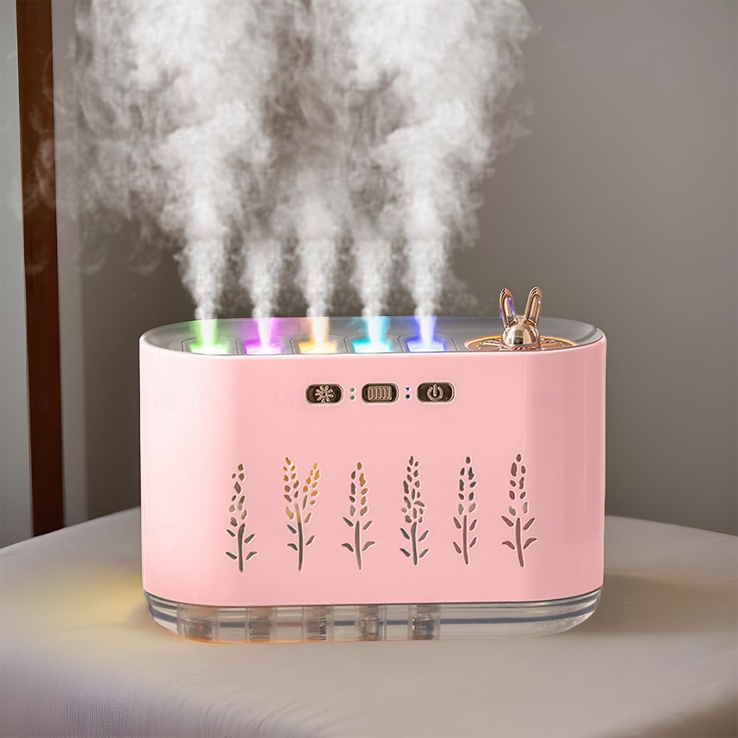 1 stk. stille luftfukter med fem hull, aromatisk oljediffuser, dynamisk fargerik polar luftfukter, hjemme-soverom-kontor-luftfukter, usb-plugg 2025 - $32.99 –P2