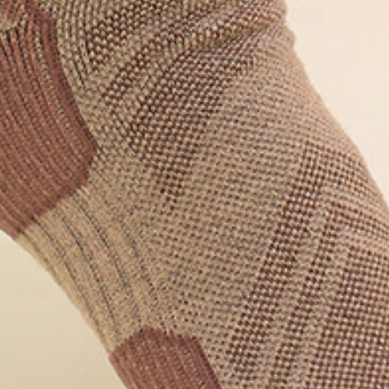 1 Paar Herren Damen Merino Wollsocken Wandersocken Sportsocken Thermo Warm Atmungsaktiv Anti Blasen Dick Outdoor Quarter Crew Patchwork Merinowolle Schwarz Königsblau Braun für Ski/Snowboard 2026 - $12.99 –P11