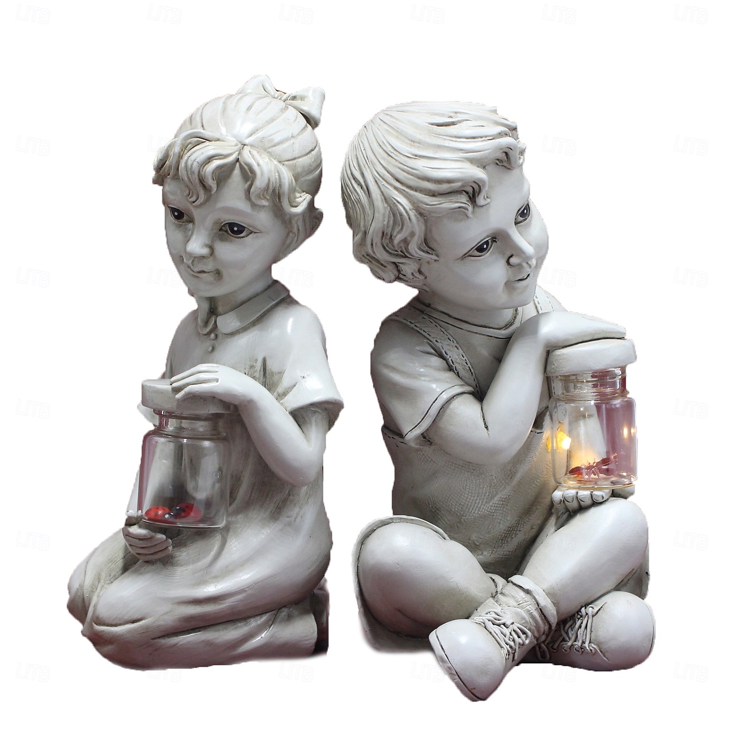 1 шт., водонепроницаемый уличный солнечный светильник для мальчика-муравья, божьей коровки, девочки, сада, двора, газона, дорожки, парка, смоляной статуи, декоративного освещения для ландшафтного 2026 - $22.99 –P7