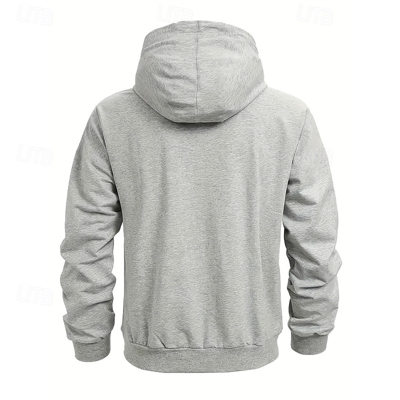 Pánské Kapuce Mikina s kapucí na zip Černá Fialová Námořnická modř Khaki Světle šedá Kapuce Bez vzoru Kapsy Sporty a outdoor Denní Dovolená Polyester Šik ven Základní Na běžné nošení Jaro Podzim 2026 - $28.99 –P3