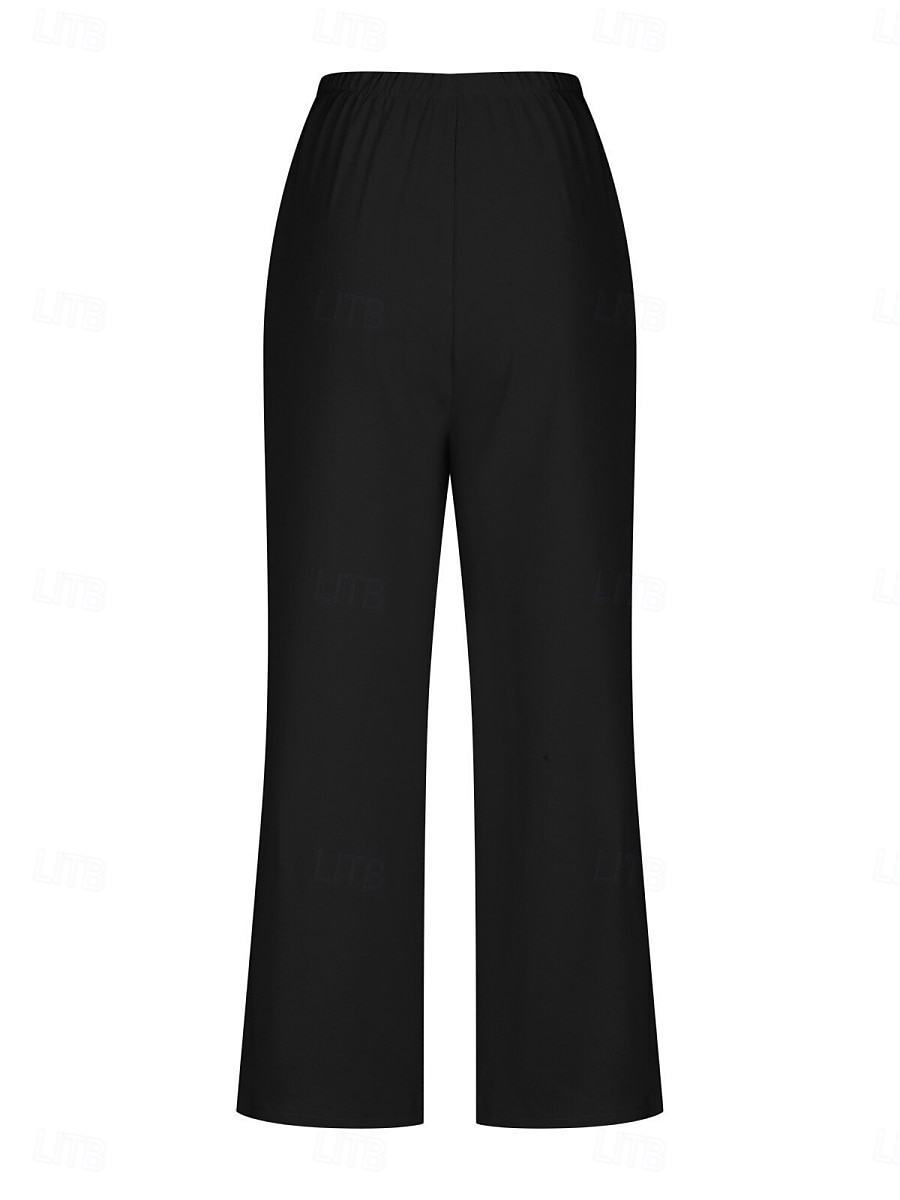 Femmes Mode Streetwear Quotidien Ensembles de Pantalons Sans manches Col en V Uni Occasionnel Quotidien Noir bleu marine Vert Été Coupe Ample de 2025 ? $28.99 –P12