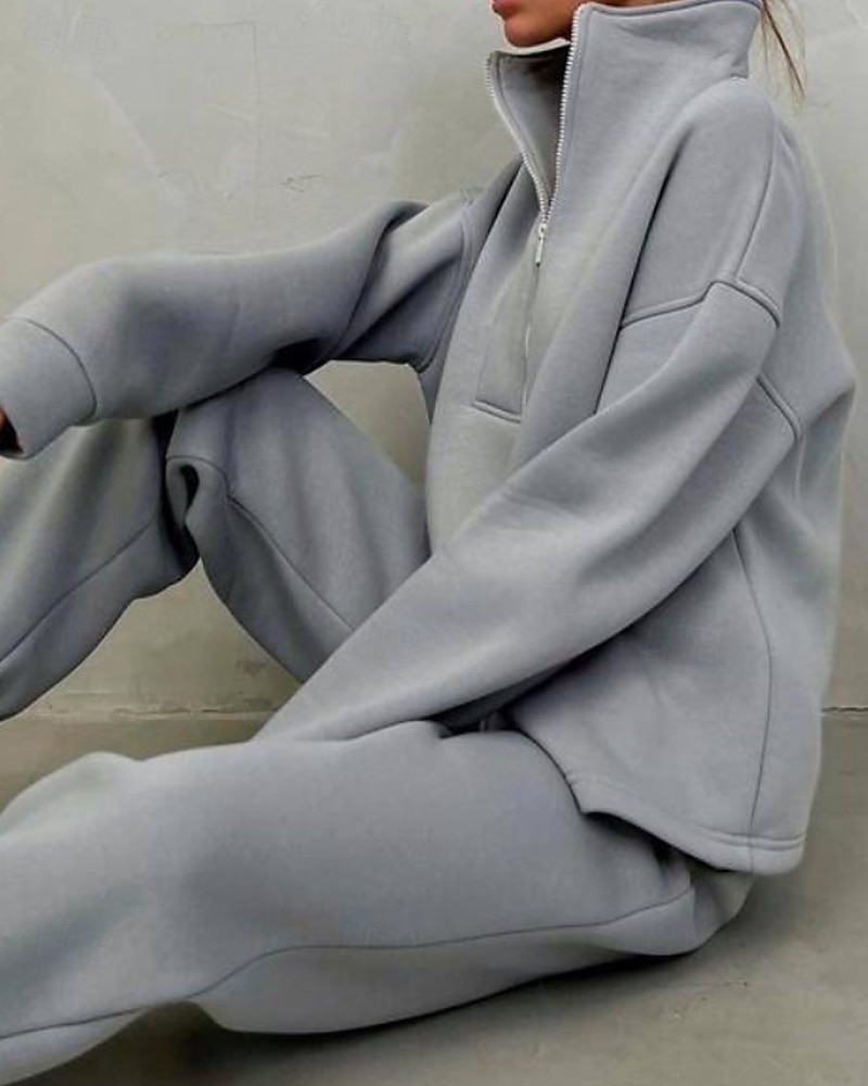 Γυναικεία Φόρμα Αθλητικές Φόρμες Φούτερ με πουλόβερ Τσέπη με φερμουάρ Μονόχρωμο Ρούχα σύνολα Φθινόπωρο Μαύρο Κίτρινο Σπαντέξ Προπόνηση Ένδυση γυμναστικής και άθλησης Τρέξιμο 2026 - $36.99 –P14