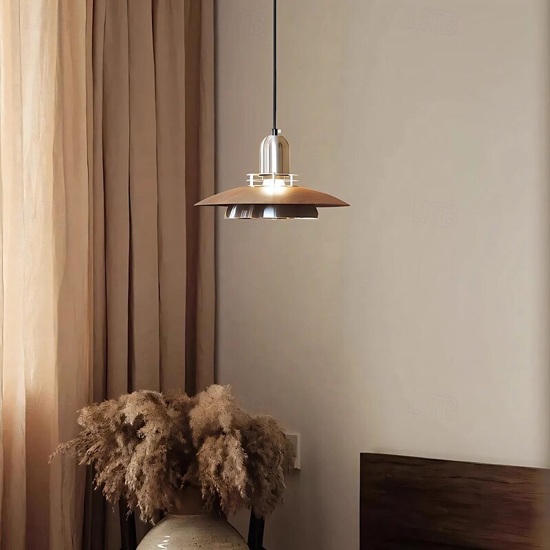 retro middelaldermetall &UFO-pendellampe i tre, mid-century, til spisestue/soverom 2025 - $172.99 –P2