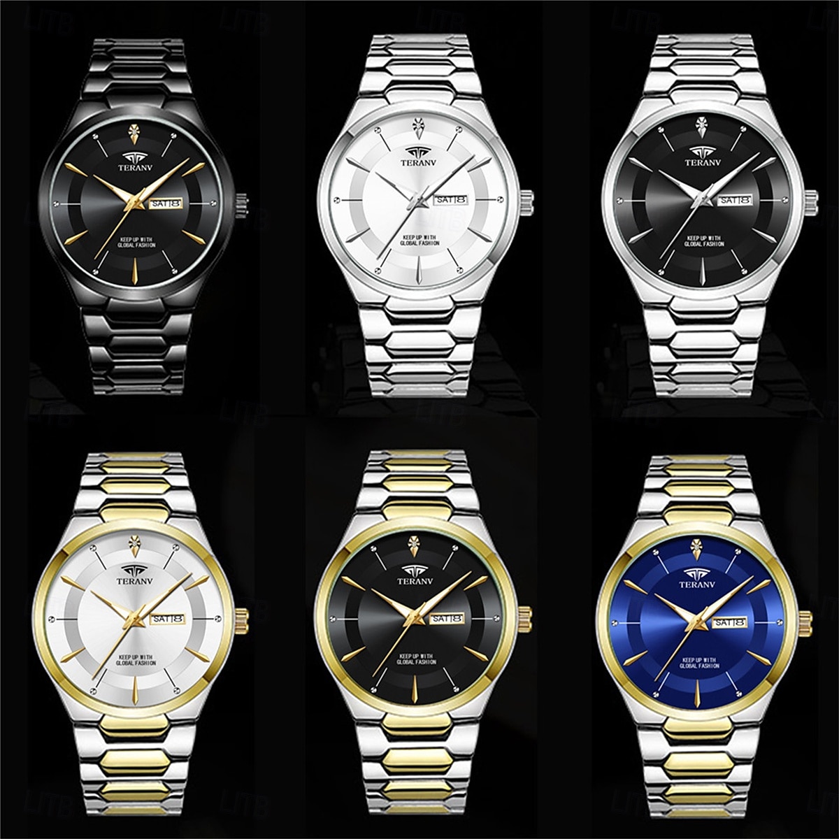Fashion Men's Steel Strap Quartz Watch with Simple Design and Circular Dial IPX7 Waterproof Luminous Calendar Date Quartz Watch 2025 - $21.99 –P14