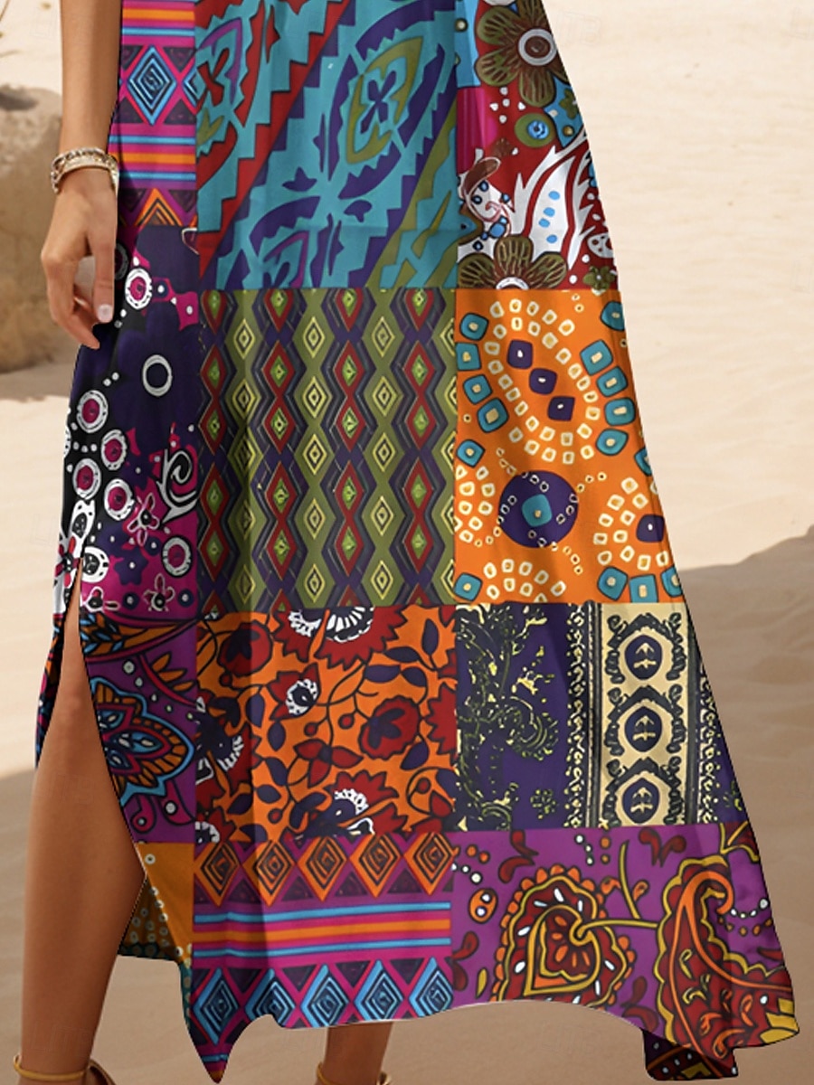 Femmes Robe Midi Robe d'Été Robe trapèze Robe d'été Bohème Vacances ancien Coupe Ample Fleuri Graphique Paisley Manche Courte Col en V Jaune Bleu Violet Vert Été Printemps Automne de 2025 ? $28.99 –P3
