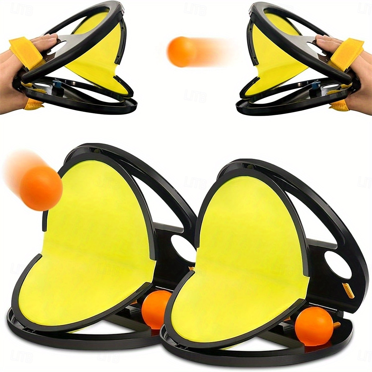 presa a mani libere &allenamento di reazione al lancio della palla - trainer interattivo portatile per interni/esterni per singoli &PVC resistente a doppia interazione con design giallo/nero perfetto del 2025 a $20.59 –P1