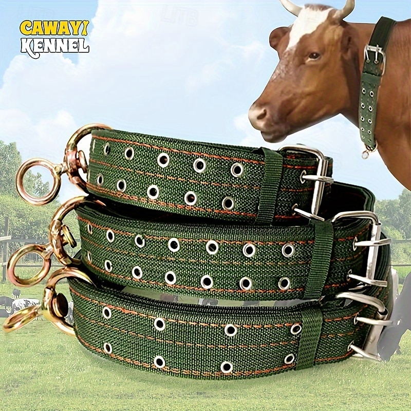 cavezza per bestiame in tela resistente, collare per collo di mucca rinforzato a quattro strati, collare in tela resistente con corda e bullone per mucche, pecore, cani e cavalli del 2025 a $9.49 –P8