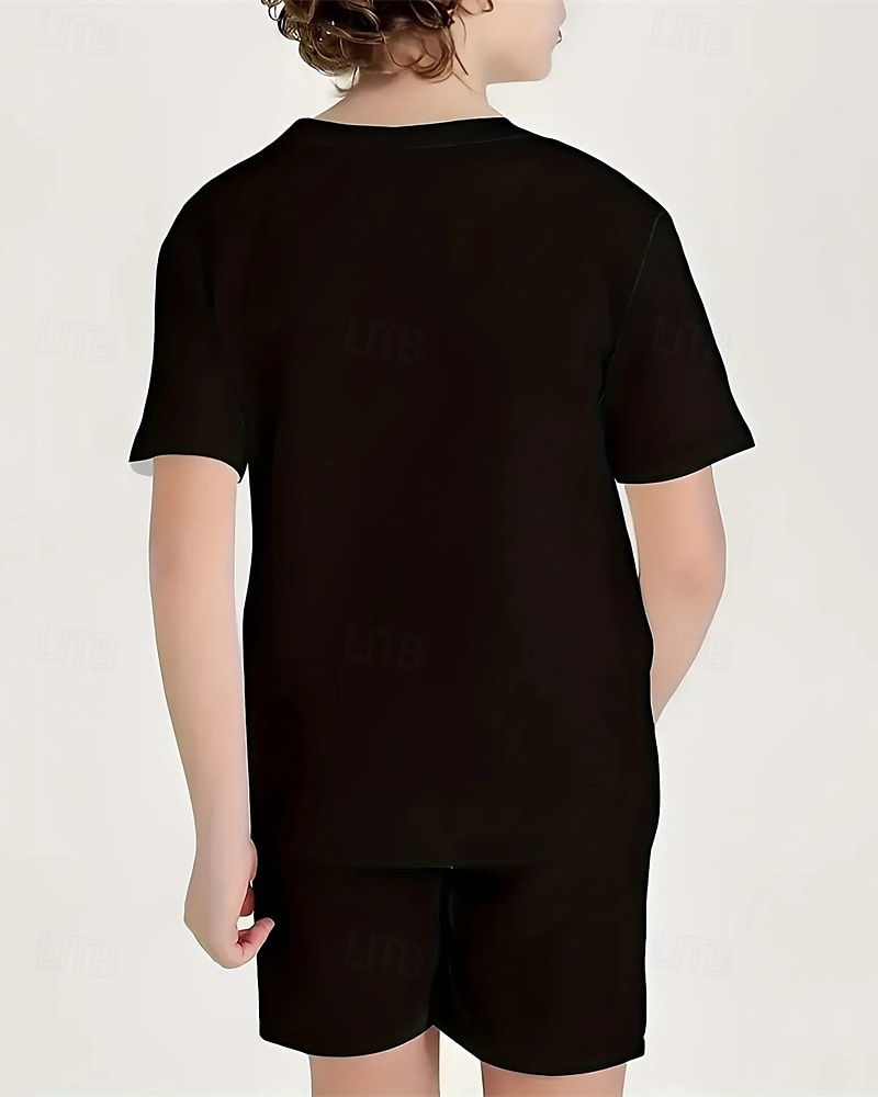 Pojkar 3D Grafisk T-shirt Kortärmad Sommar Vår Mode Grundläggande Barn 4-12 år Rund hals Utomhus Ledigt Dagligen Normal 2025 - $11.99 –P3