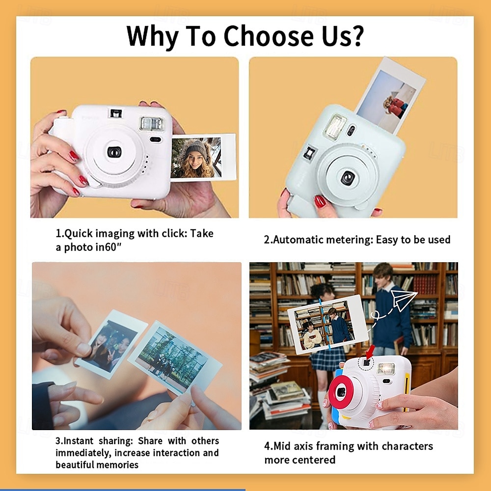 Lnstant Print Camera Kit with Mini Film Roll Built-in Flashlight Includes Felt Handbag and Album Perfect Gift for Women on Valentine's Day 2025 - $182.99 –P3
