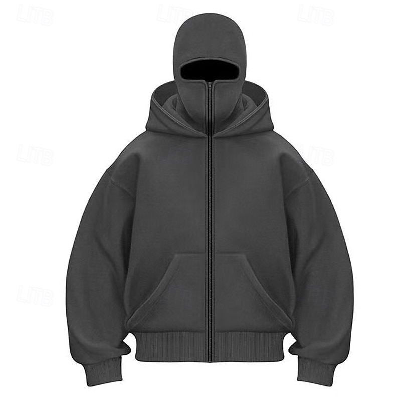 Per uomo Felpa con cappuccio Felpa con cappuccio a zip intera Nero Bianco Rosso Grigio chiaro Grigio scuro Con Cappuccio Semplice Tasca Sport & Outdoor Quotidiano Ferie Poliestere Streetwear del 2025 a $21.99 –P1
