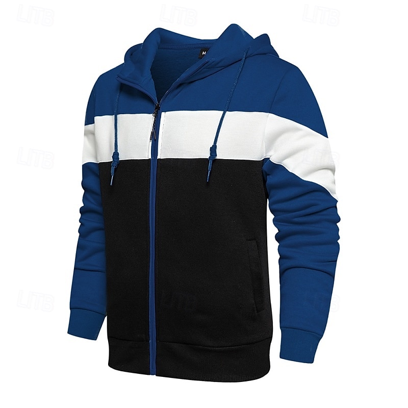 Herren Kapuzensweatshirt Weiß Rote Blau Khaki Mit Kapuze Farbblock Reißverschluss Farbblock Fronttasche Sport & Outdoor Lässig Täglich Streetwear Cool Sportbekleidung Herbst Winter Bekleidung 2025 - $25.99 –P4