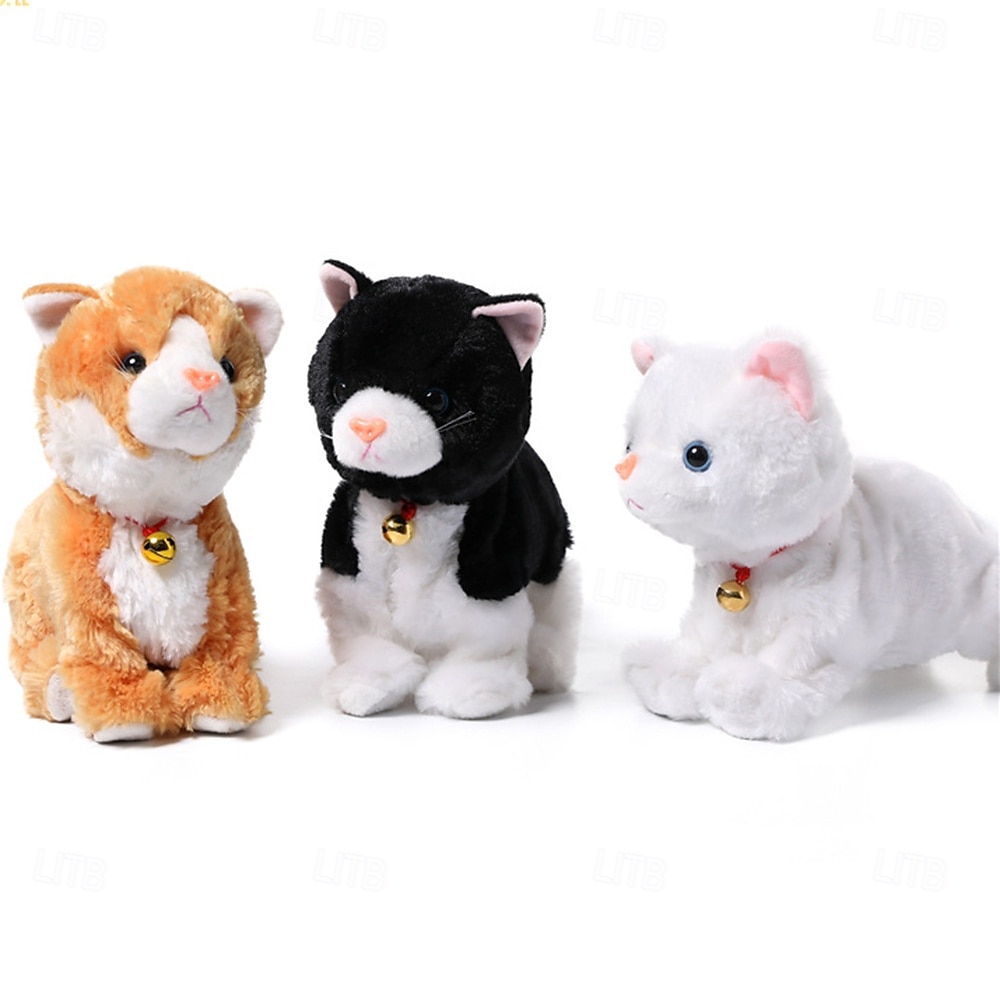 Interactief elektronisch knuffeldier - upgrade met led-licht, ogen, geanimeerde geluidsbesturing, elektronische huisdierenrobot, kat, kitten, speelgoed, cadeaus voor jongens &meisjes kinderverjaardag 2025 - $42.99 –P1