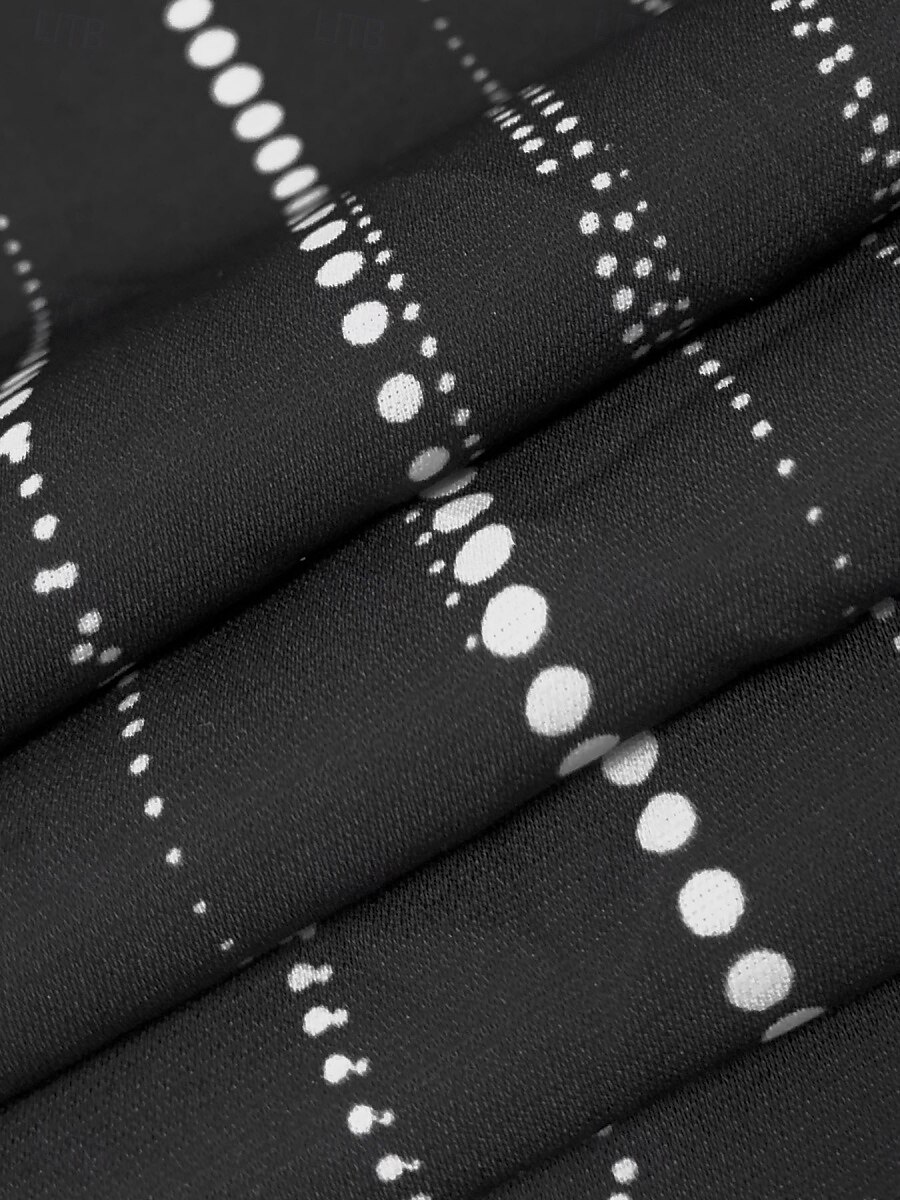 نسائي قميص مخطط أنيق كاجوال كم طويل V رقبة قمصان عادية مناسب للبس اليومي Buttons طباعة أسود الصيف الربيع 2025 - $19.99 –P5