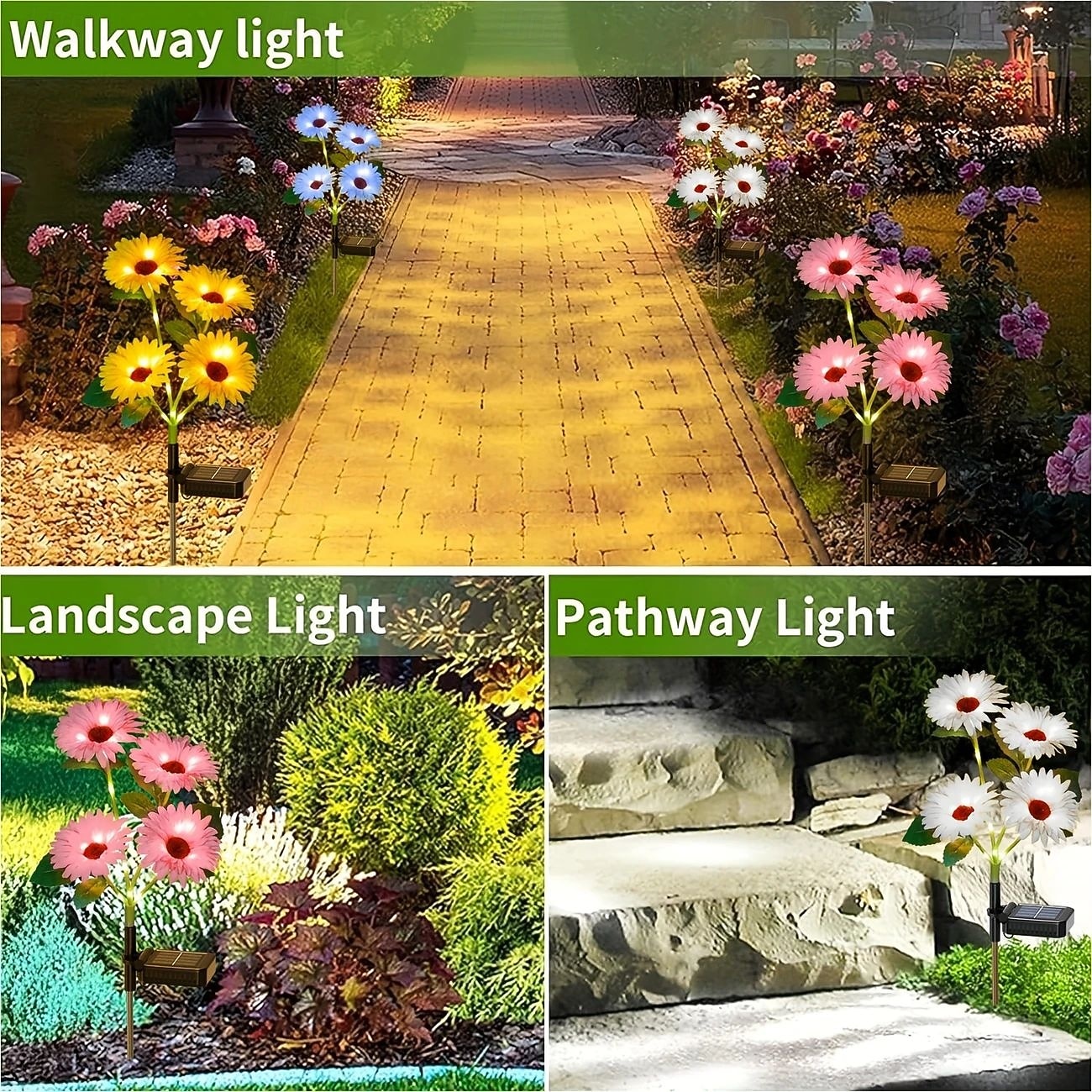 2 Pcs Solar Garden Lights Outdoor Sunflower Path Lights Waterproof Lawn Lights Villa Yard Park Walkway Garage Porch Patio Holiday Landscape Decoration 2026 - $32.99 –P12