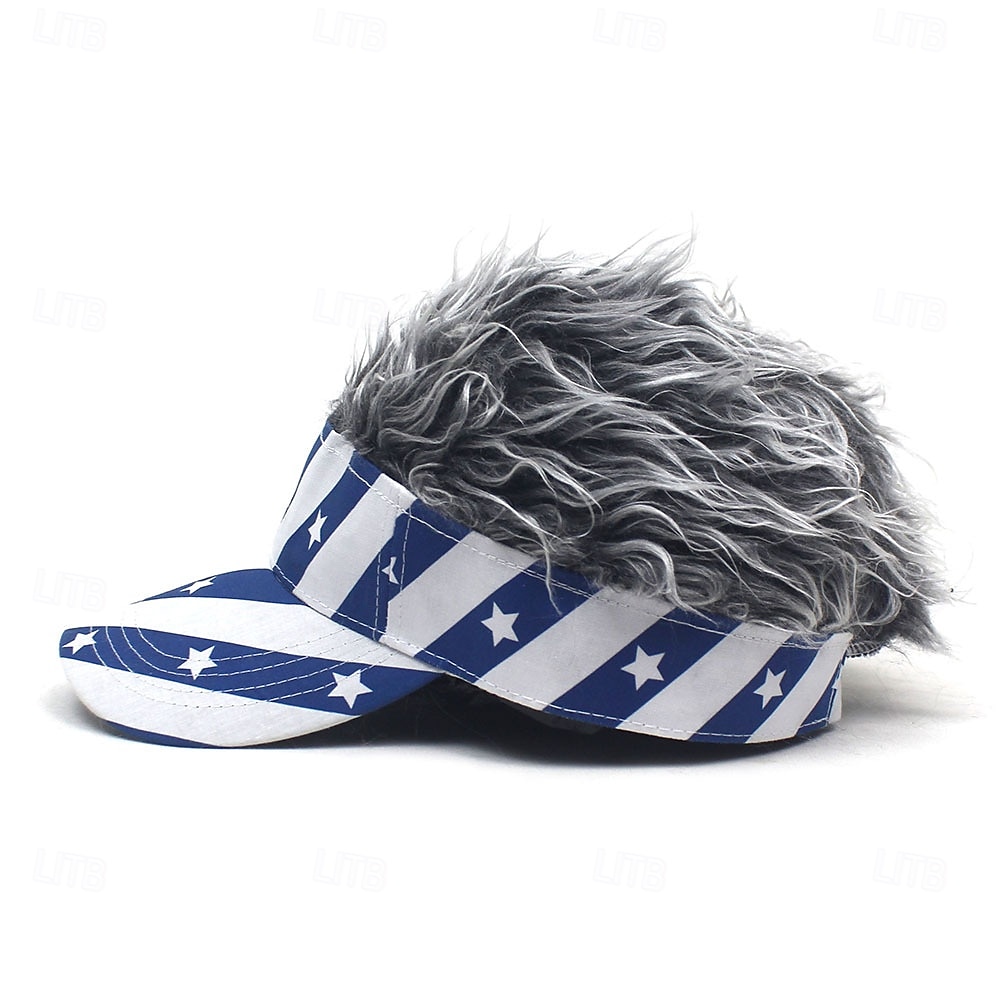 Homens Chapéu de viseira com perucas espetadas Viseira de cabelo falso Peruca Homens Chapéu de Sol Boné de beisebol chapéu de peruca Café Cinzento Combinação Poliéster / Algodão Imprimir Moda Casual de 2025 por $9.99 –P4