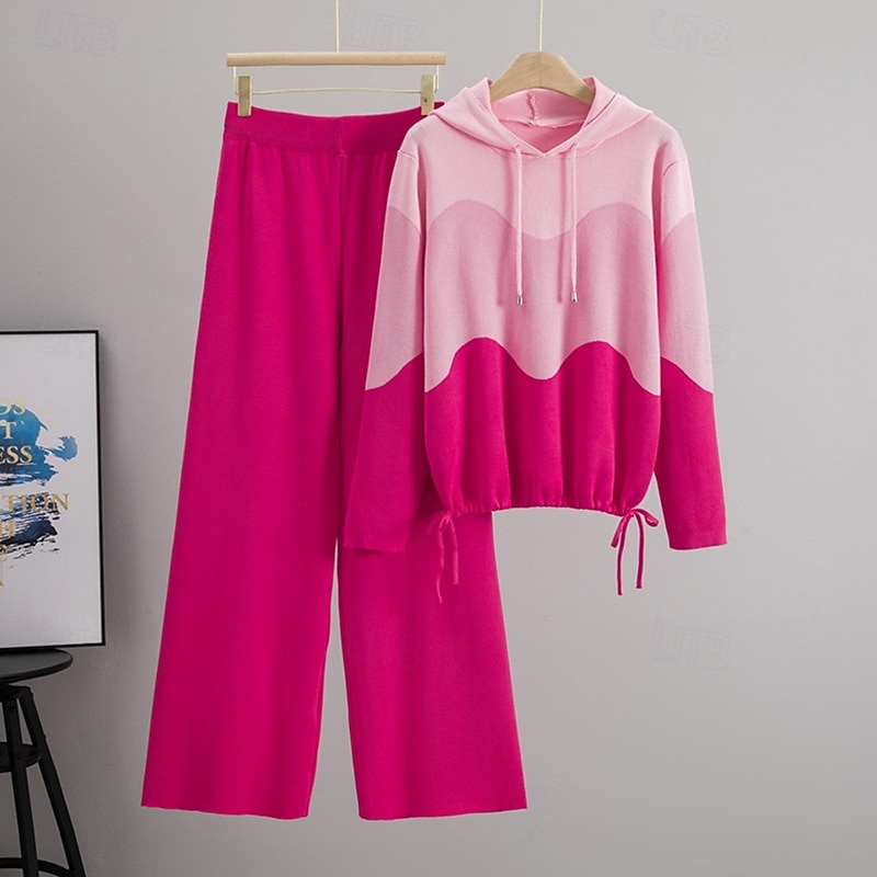 Mulheres Moletom Suéter Conjunto de Roupa Atlética Outono Bolsos Bloco de cor Conjuntos Preto Vermelho Academia Exercite-se Esportivo Térmico / Quente A Prova de Vento Macio Manga Longa Esporte de 2025 por €34.01 –P12
