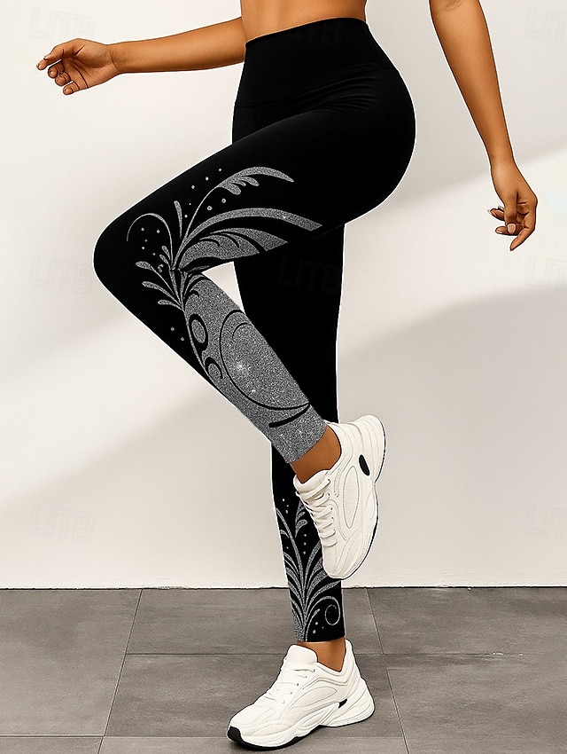 Femmes Leggings Actif Vacances ancien Longueur complète Taille haute Graphique Abstrait Impression 3D Séchage Rapide Respirabilité Doux Élastique Extérieur Maison Décontracté Jaune Rose Claire Bleu de 2025 ? $19.99 –P3