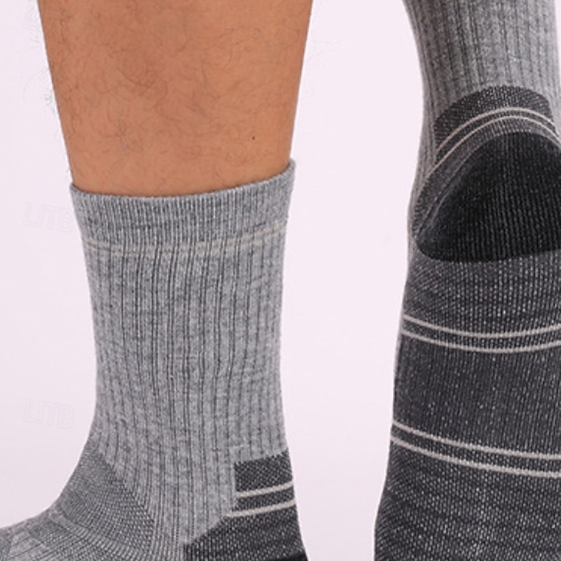 1 Par Hombre calcetines de lana merino Calcetines de senderismo Calcetines para correr Mantiene abrigado Transpirable Anti ampollas Grueso Invierno Al aire libre tripulación de cuarto Retazos Lana 2025 - $11.49 –P5