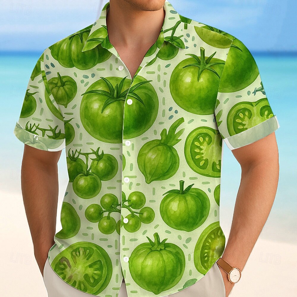 Herren Frucht Tropisch Banane Sommer Hawaiihemd Knopfhemd Alohahemd Kurzarm Hawaiianisch Urlaub Strandbekleidung Sommer Frühling Umlegekragen 3D-Druck Hemden mit Kragen Gelb Grün 2025 - $23.99 –P1