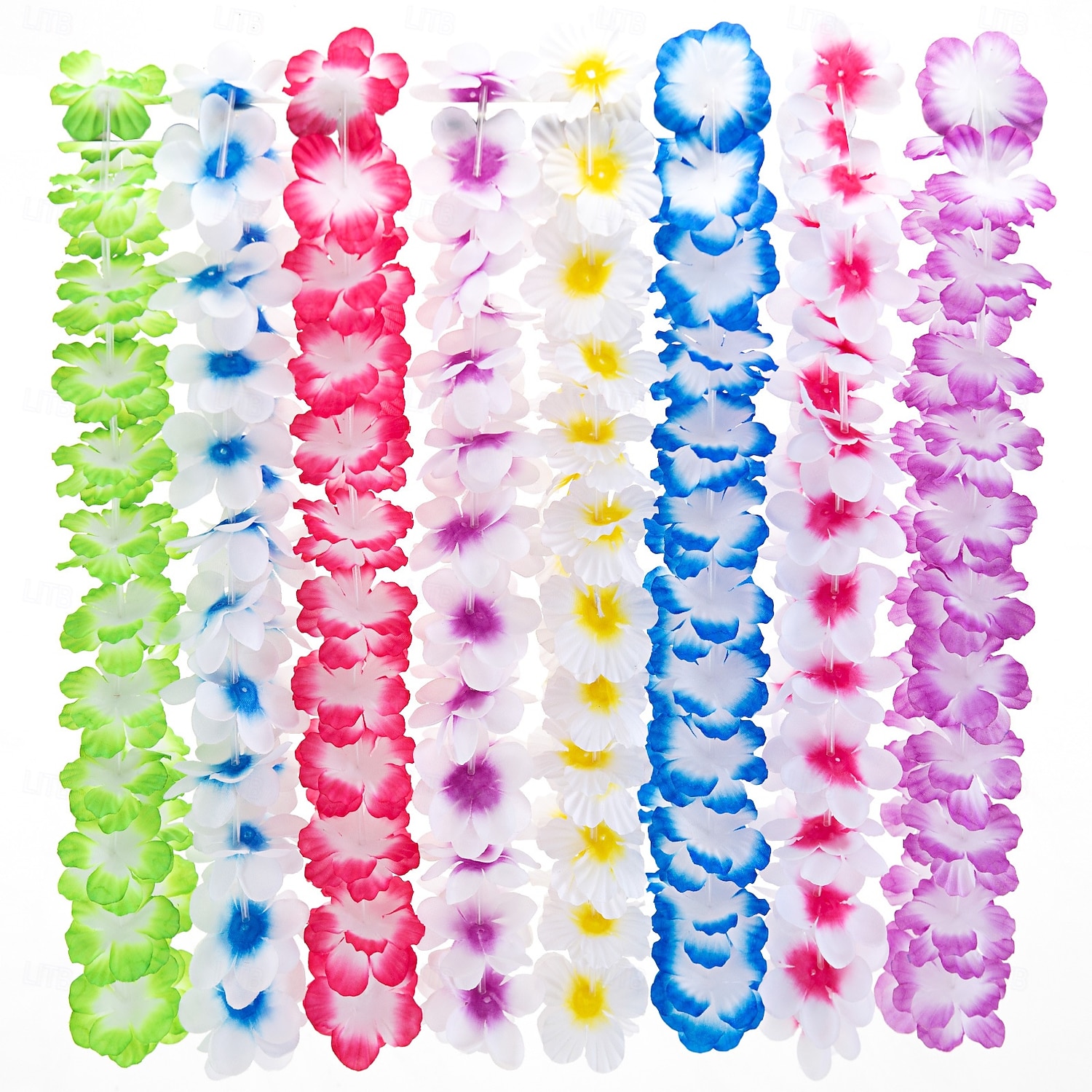 36/50 ks havajských leis ve velkém na luau párty, havajské dekorace, hedvábný květinový náhrdelník, barevné tropické havajské dekorace na hula taneční párty, květinové leis na letní plážovou párty u 2025 - $19.99 –P8