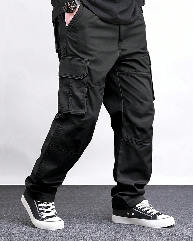 Men's Cargo Pants Trousers Elastic Waist Drawstring Multi Pocket Plain Wearable Outdoor Daily Camping & Hiking Fashion Classic Black Green 2025 - $28.99 –P9