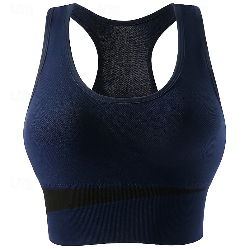 Per donna Reggiseno da yoga Reggiseno sportivo Reggiseno Pilates Top reggiseno Sostegno e protezioni Senza cuciture Anti-vibrazione Senza fili Blocco di colori Sport Abbigliamento sportivo Nero Rosa del 2026 a $8.99 –P10
