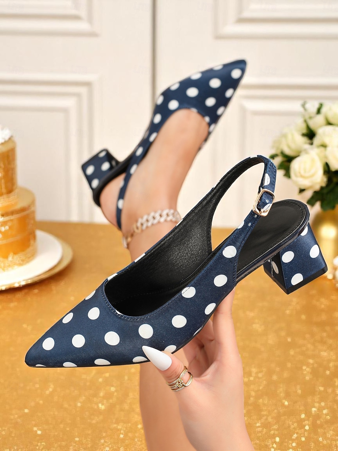 Escarpins à talons compensés et bride arrière à pois pour femmes – chaussures habillées style années 1950 pour les fêtes, le bureau et les événements rétro de 2025 ? $42.99 –P4