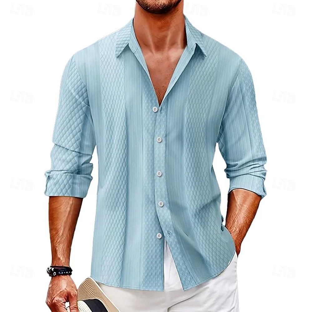 Herren Geometrisch Karo / Karomuster Hemd Knopfhemd Lässiges Hemd Langarm Modisch lässig Urlaub Täglich Streetwear Sommer Frühling Umlegekragen 3D-Druck Hemden mit Kragen Blau Khaki Dunkelgrau 2025 - $25.99 –P1