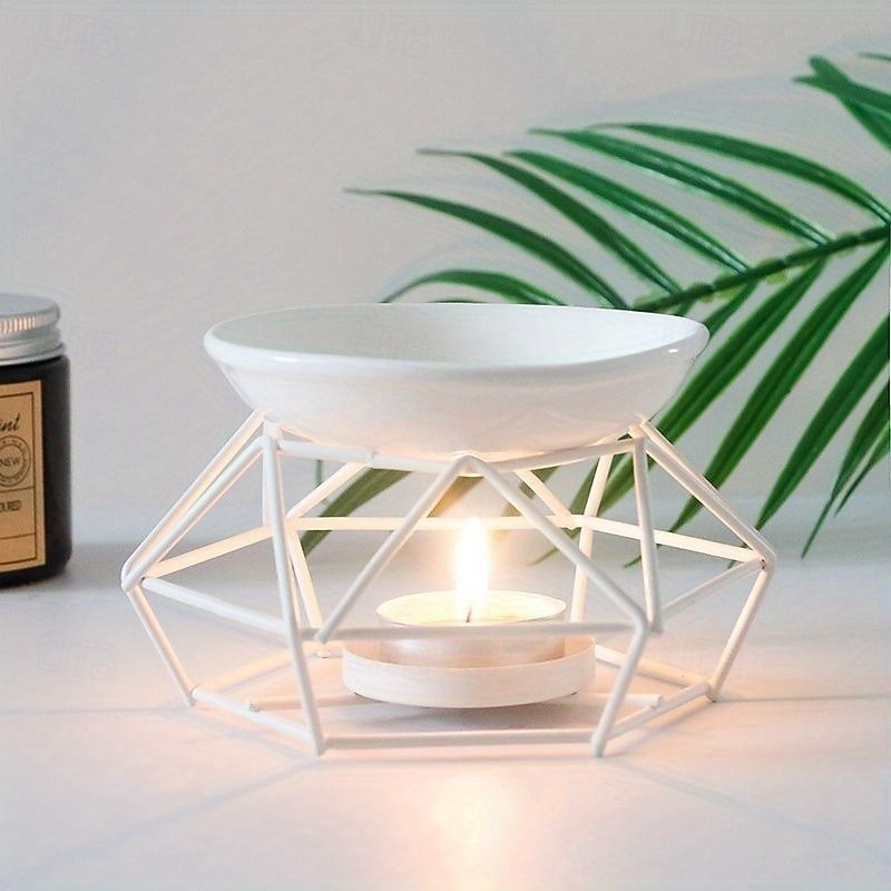 1 set keramische theelichthouder - geurige etherische olie diffuser aroma-rijke kaars olie warmer zachte theelicht wax smelt warmer - uniek vogelnest ontwerp duurzame metalen constructie perfect f 2025 - $18.49 –P10